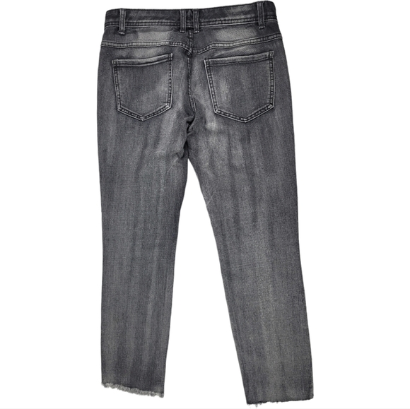 Free People Distressed Raw Hem Black‎ Skinny Jeans sz 28 - Picture 7 of 7